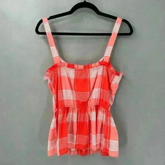 $159 Waverly Grey Blouse Womens Small Plaid Peplum Cottagecore Coastal Cowgirl - Picture 6 of 11